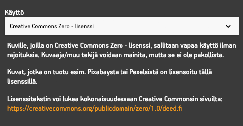 Kuva, joka on lisensoitu CCO:lla.