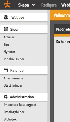 Animaatio valikosta normaalissa ja kasatussa näkymässä