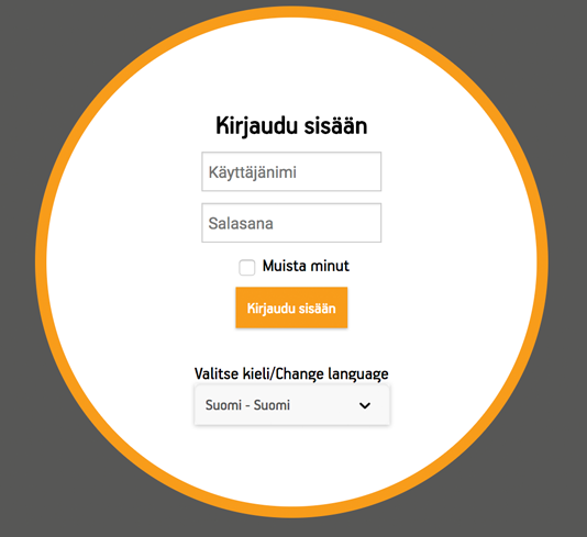 Hallinnointikäyttöliittymän sisäänkirjautumisruutu