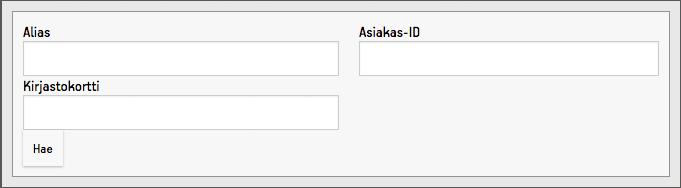 Asiakashaun hakuasetukset