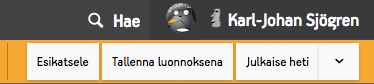 Painikkeet, jotka ohjaavat julkaisunkulkua