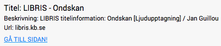 Libriksen luettelointitietueen metadata