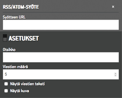 RSS/Atom-syötteen asetukset