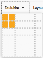 Näyttää, kuinka taulukko kahdella sarakkeella ja kahdella rivillä lisätään.
