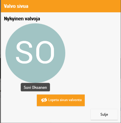 Painike "Valvo..." työkalurivillä