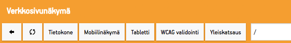 Painike sivun muokkaamiseen suoraan verkkonäkymästä