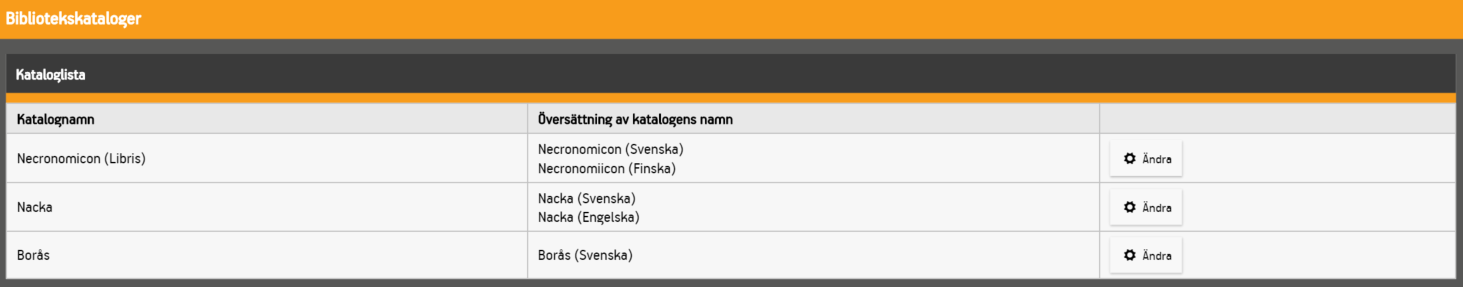 Sida för bibliotekskataloger