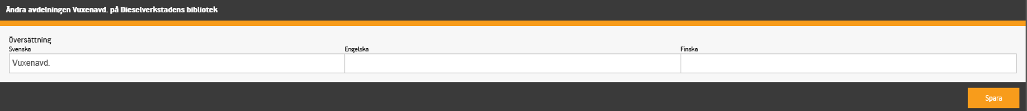 Här översätts avdelningar