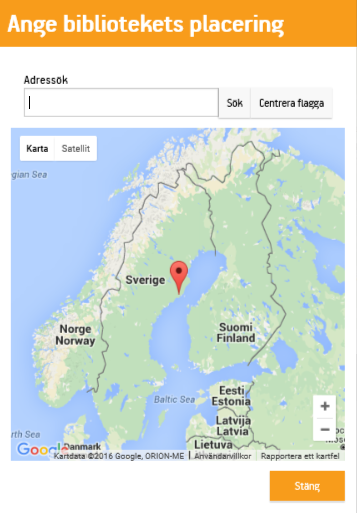 Inställningar för kartan