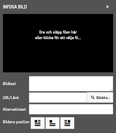 Inställningar för Infoga bild