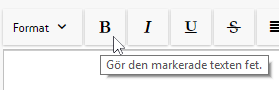 Exempel på hjälptext för "fetstil"