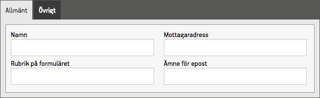 Fliken med allmänna inställningar i formulärseditorn