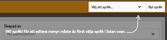 Uppmaning om att välja språk för webbplatser med flera språk