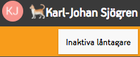 Knappen för att gå till funktionen "Inaktiva låntagare"