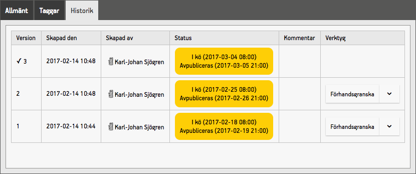 Dialogen för att schemalägga en aktivitet
