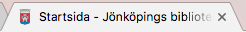 Webbplatsens namn i en flik i Chrome