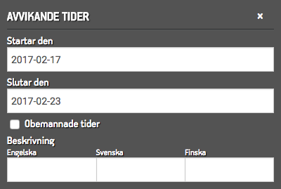 Extra fält att fylla i för avvikelser