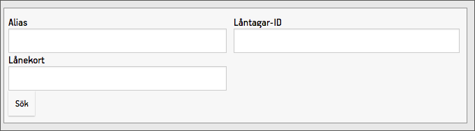 Sökinställningar för låntagarsöken