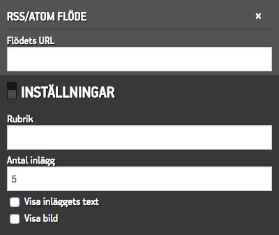 Inställningar för RSS/Atom-flöde