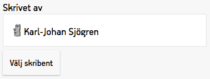 Fältet skrivet av